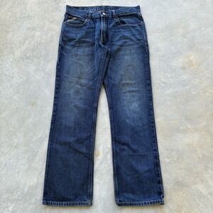 Ariat Jeans Mens 34x34 Dark Wash M4 Low Rise Boot Cut Distressed Denim Cowboy